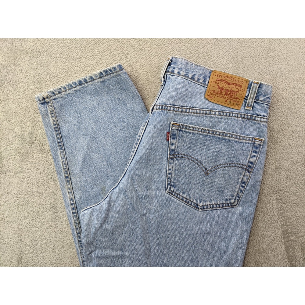 Vtg Levi's 550 Relaxed Fit Jeans Mens W38 L30 Light Wash Denim Pants